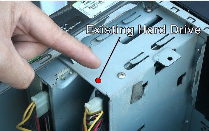 Locate Spare Mounting Space and Insert Second HDD