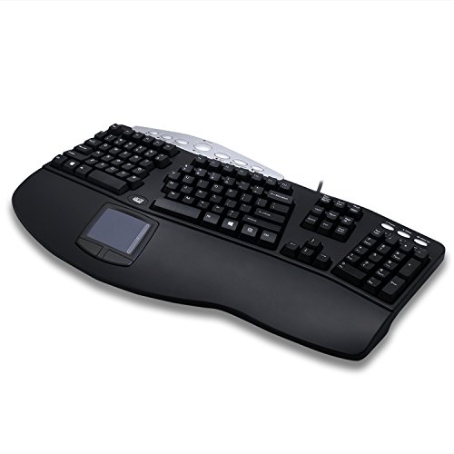 Adesso PCK-308UB Wired Ergonomic Keyboard With Touchpad
