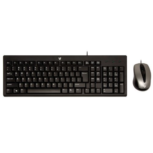 V7 CK0A1-4N6P Wired Standard Keyboard With Optical Mouse