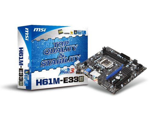 MSI H61M-E33 (B3) Micro ATX LGA1155 Motherboard