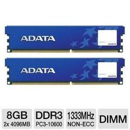 ADATA Premier 8 GB (2 x 4 GB) DDR3-1333 CL9 Memory