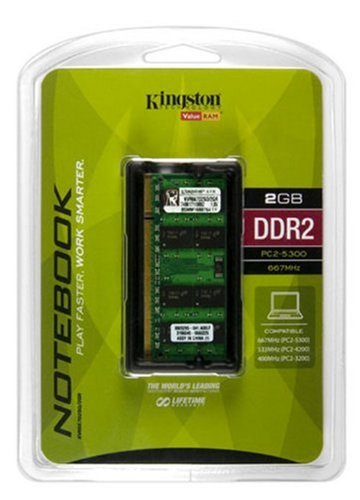 Kingston KVR667D2SO/2GR 2 GB (1 x 2 GB) DDR2-667 SODIMM CL5 Memory