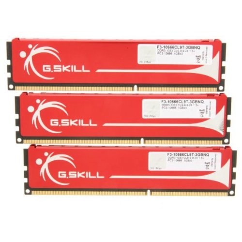G.Skill F3-10666CL9T-3GBNQ 3 GB (3 x 1 GB) DDR3-1333 CL9 Memory