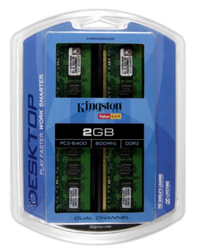 Kingston ValueRAM 2 GB (2 x 1 GB) DDR2-800 CL6 Memory