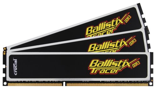 Crucial Ballistix 3 GB (3 x 1 GB) DDR3-1600 CL8 Memory