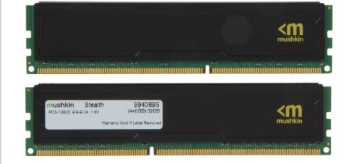 Mushkin Stealth 32 GB (4 x 8 GB) DDR3-1600 CL9 Memory
