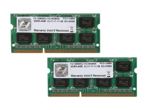 G.Skill F3-12800CL11D-8GBSA 8 GB (2 x 4 GB) DDR3-1600 SODIMM CL11 Memory