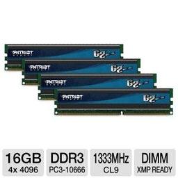 Patriot Extreme Performance 16 GB (4 x 4 GB) DDR3-1600 CL9 Memory