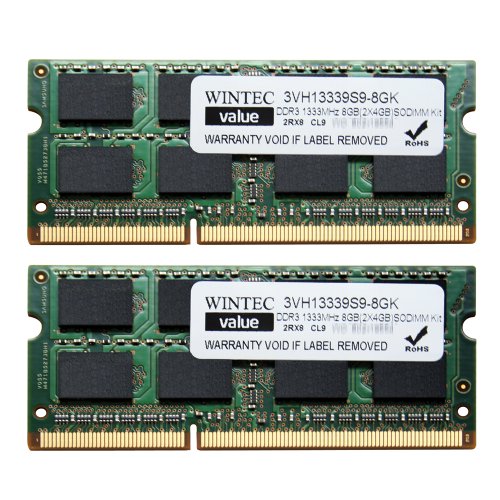 Wintec 3VH13339S9-8GK 8 GB (2 x 4 GB) DDR3-1333 SODIMM CL9 Memory