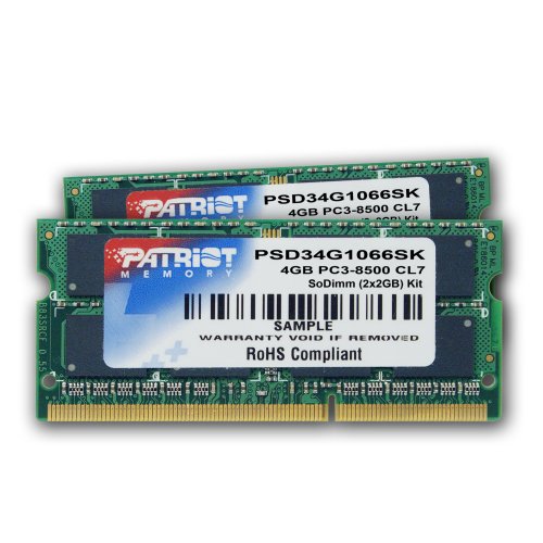 Patriot PSD34G1066SK 4 GB (2 x 2 GB) DDR3-1066 SODIMM CL7 Memory