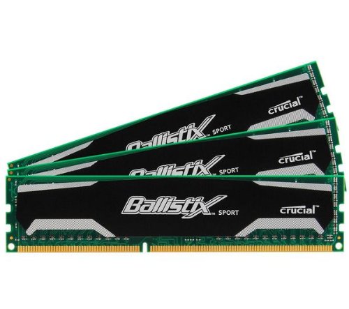 Crucial Ballistix Sport 3 GB (3 x 1 GB) DDR3-1333 CL9 Memory