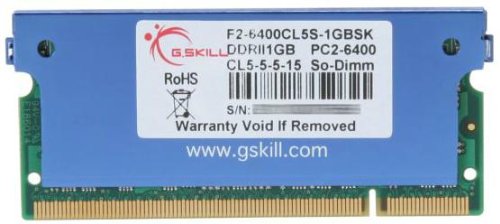 G.Skill F2-6400CL5S-1GBSK 1 GB (1 x 1 GB) DDR2-800 SODIMM CL5 Memory