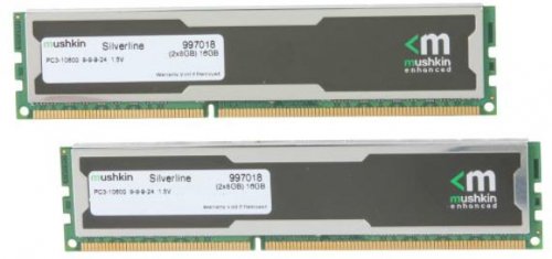 Mushkin Silverline 16 GB (2 x 8 GB) DDR3-1333 CL9 Memory