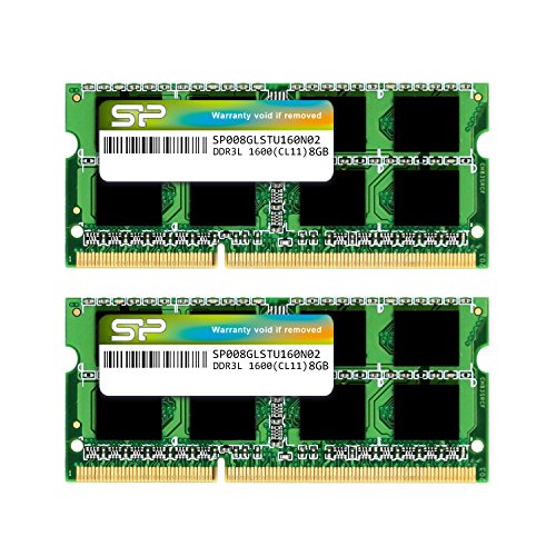 Silicon Power SP016GLSTU160N22IP 16 GB (2 x 8 GB) DDR3-1600 SODIMM CL11 Memory