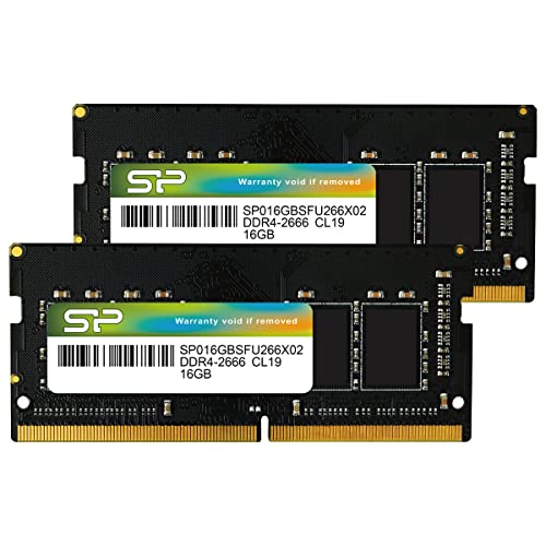 Silicon Power SP032GBSFU266X22 32 GB (2 x 16 GB) DDR4-2666 SODIMM CL19 Memory