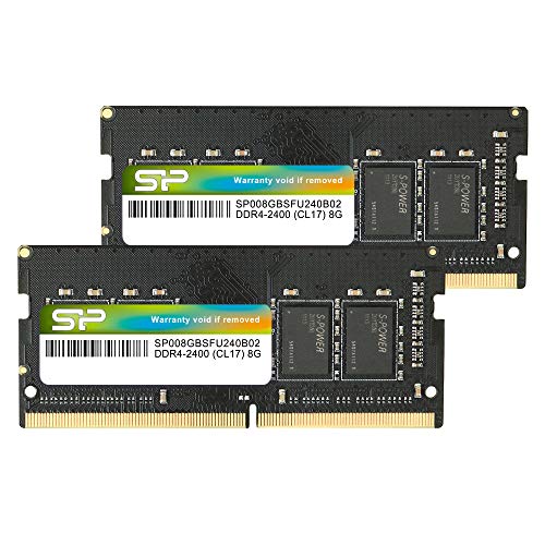 Silicon Power SP016GBSFU240B22 16 GB (2 x 8 GB) DDR4-2400 SODIMM CL17 Memory