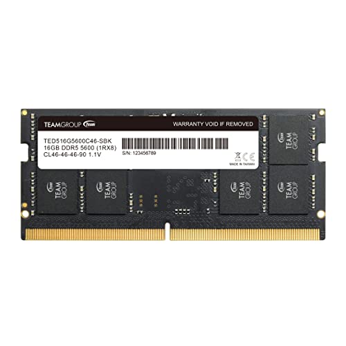 TEAMGROUP Elite 16 GB (1 x 16 GB) DDR5-5600 SODIMM CL46 Memory