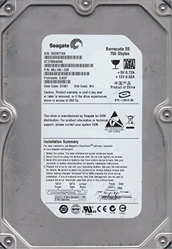 Seagate Barracuda ES 750 GB 3.5" 7200 RPM Internal Hard Drive