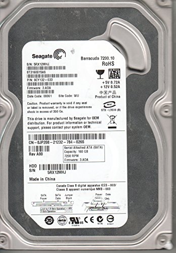 Seagate Barracuda 7200.10 160 GB 3.5" 7200 RPM Internal Hard Drive