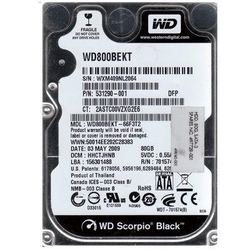 Western Digital Scorpio Black 80 GB 2.5" 7200 RPM Internal Hard Drive
