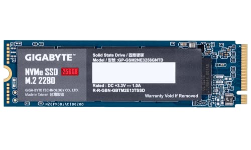 Gigabyte GP-GSM2NE3256GNTD 256 GB M.2-2280 PCIe 3.0 X4 NVME Solid State Drive