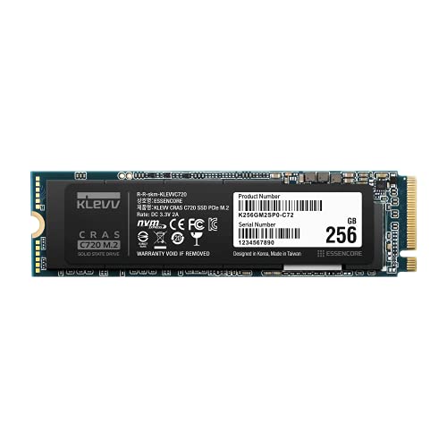 Klevv CRAS C720 256 GB M.2-2280 PCIe 3.0 X4 NVME Solid State Drive