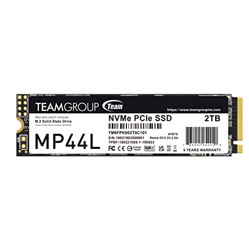 TEAMGROUP MP44L 2 TB M.2-2280 PCIe 4.0 X4 NVME Solid State Drive