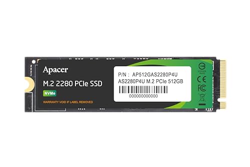 Apacer AS2280P4U 512 GB M.2-2280 PCIe 3.0 X4 NVME Solid State Drive